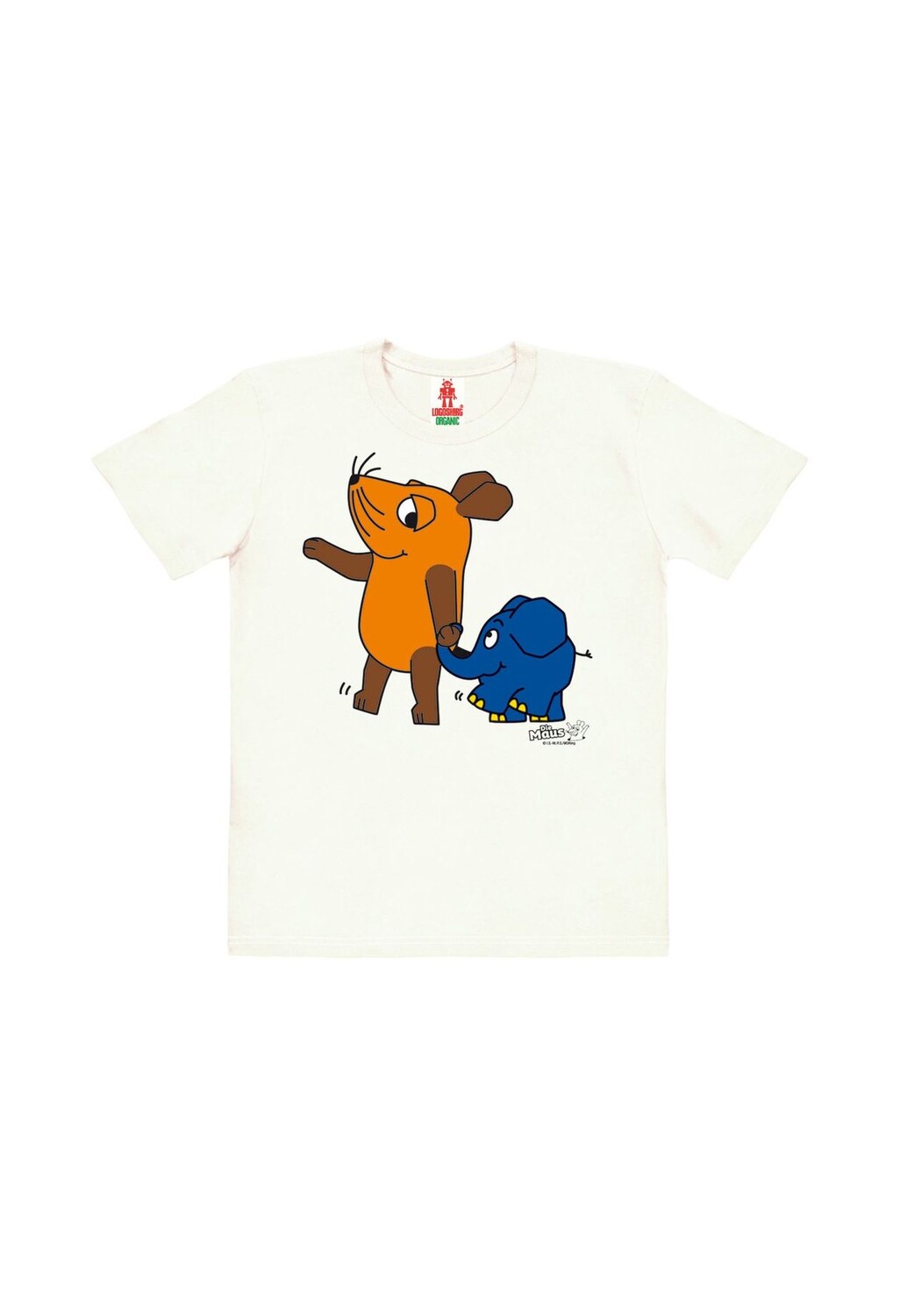 

Органическая детская футболка «Шоу с мышкой» — Mouse & Elephant LOGOSHIRT, белый