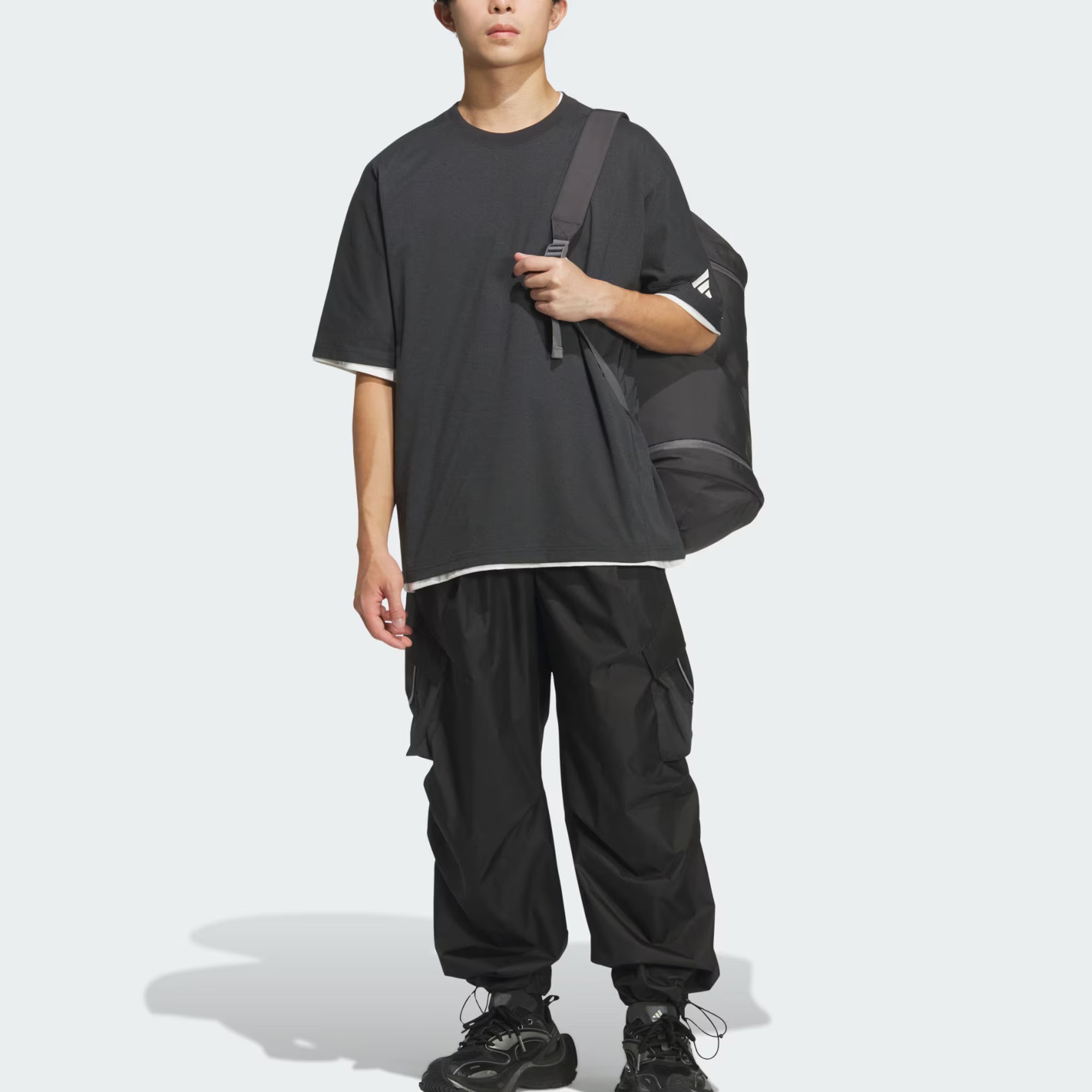 Брюки спортивные FOS TRACKSUIT BOTTOMS мужские Adidas, черный — фото 4