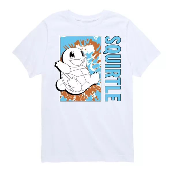 

Футболка для мальчиков 8-20 лет с принтом Squirtle в стиле тай-дай Licensed Character, белый
