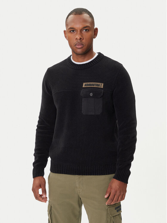 

Свитер regular fit 252MA1573UL00539 Aeronautica Militare, чёрный