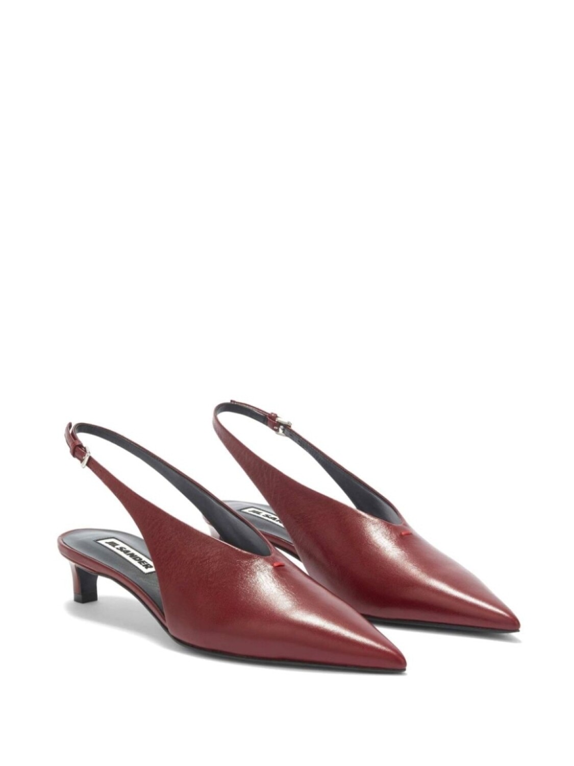 Jil Sander туфли-лодочки из кожи с открытой пяткой, красный — фото 2