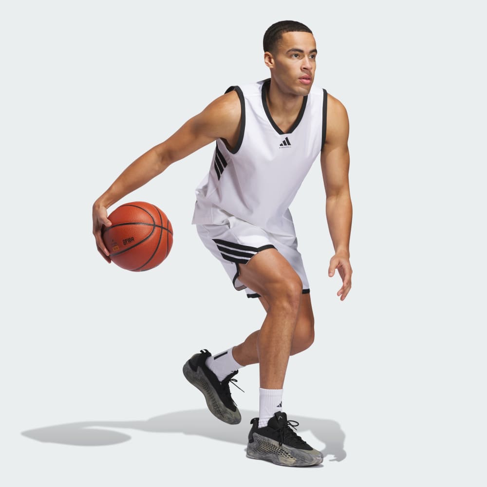 Спортивный топ Adidas Crazy Lite Jersey, белый/черный — фото 3