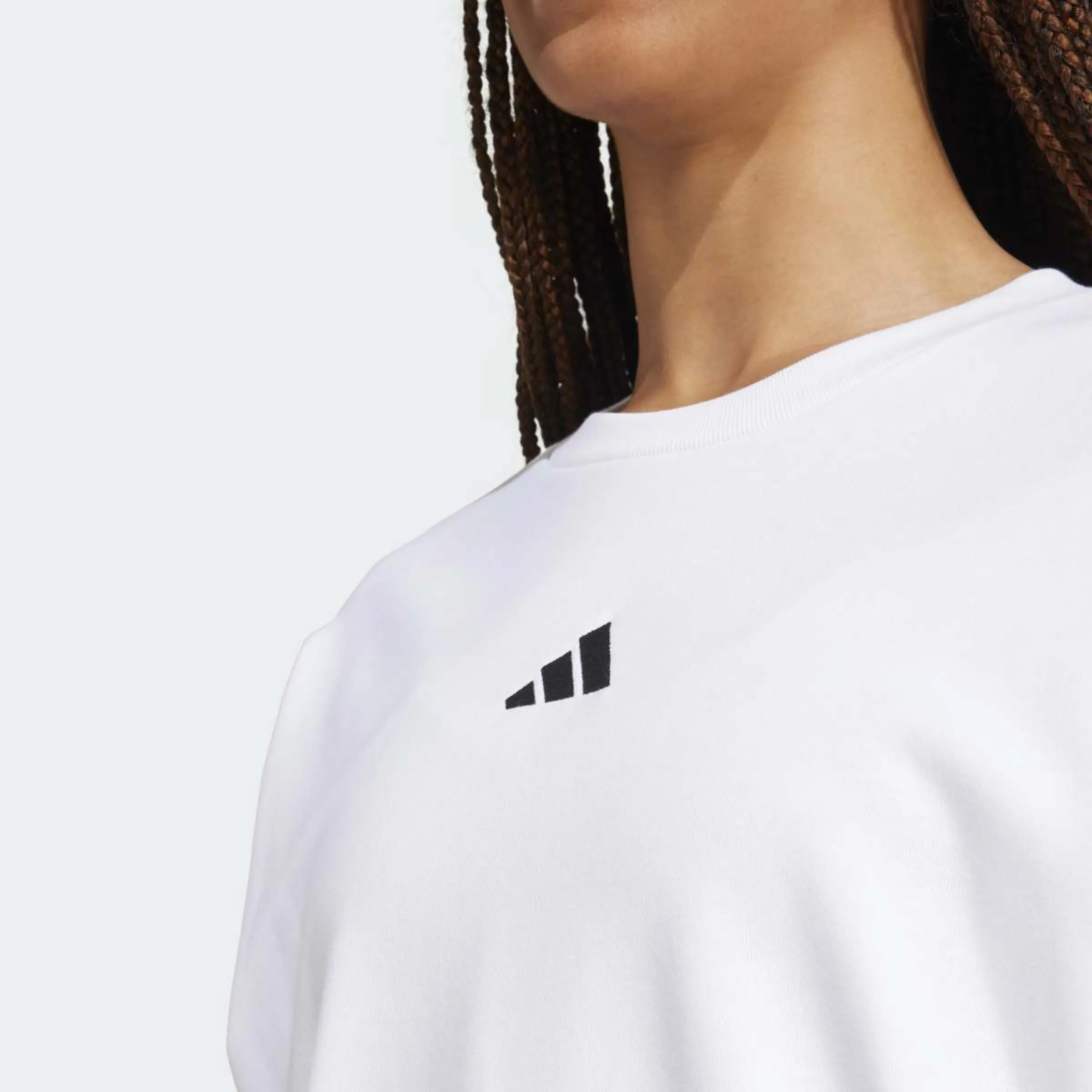 Женская толстовка Essentials French Terry с тремя полосками Adidas, белый — фото 4