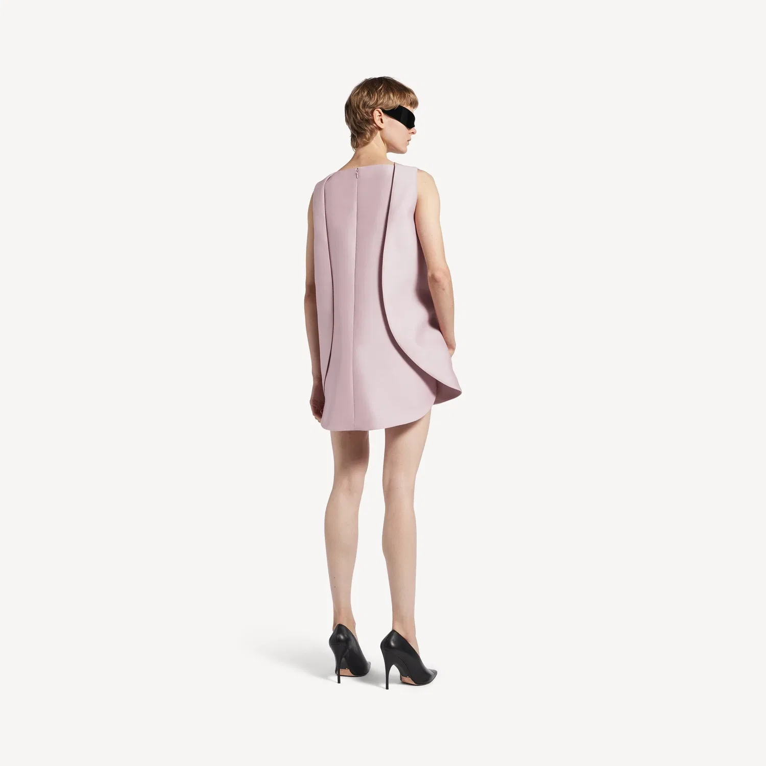 Женское мини-платье-саквояж пыльно-розового цвета BALENCIAGA, розовый — фото 4