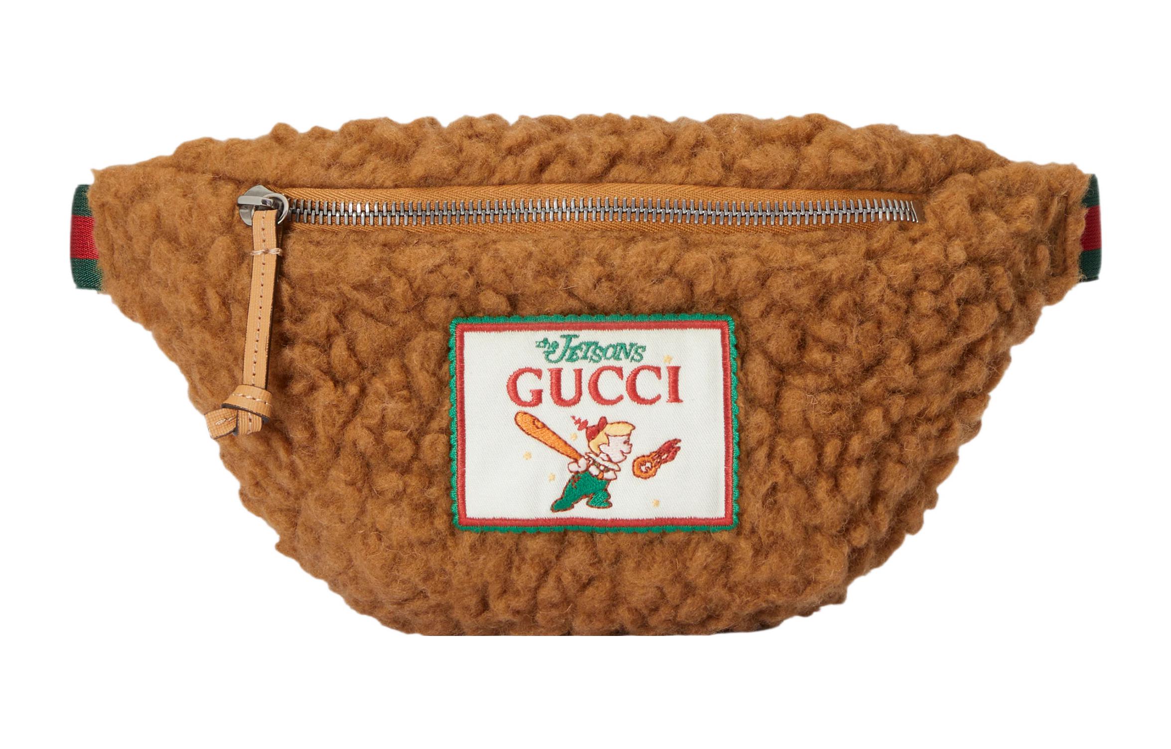 

GUCCI Детский шерстяной поясной мешочек коричневый