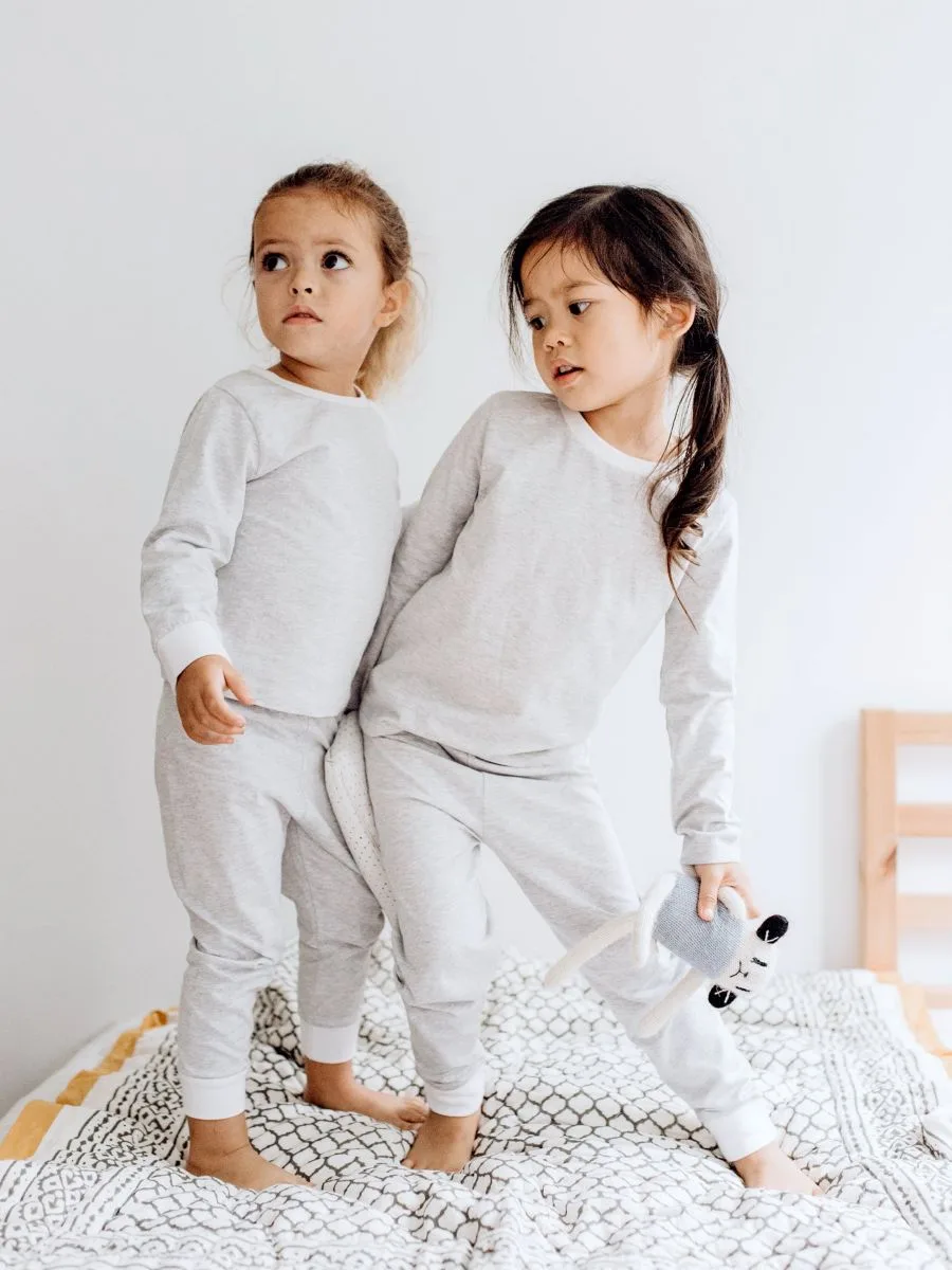 Malabar Baby Пижамный комплект из двух предметов из органического хлопка, Erawan (серый и белый) — фото 2