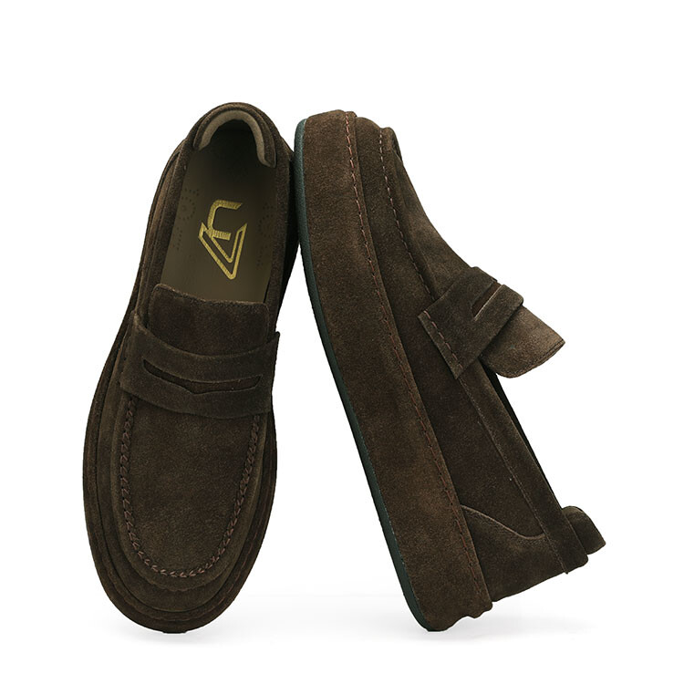 Лоферы мужские с низким верхом цвета кофе U7, цвет 6868036 Coffee color — фото 2