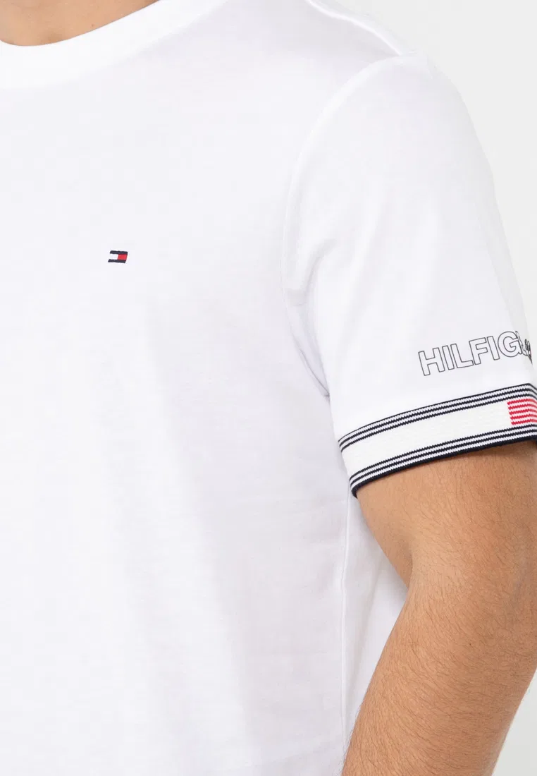 Футболка с флагом на манжете, короткий рукав Tommy Hilfiger, белый — фото 3