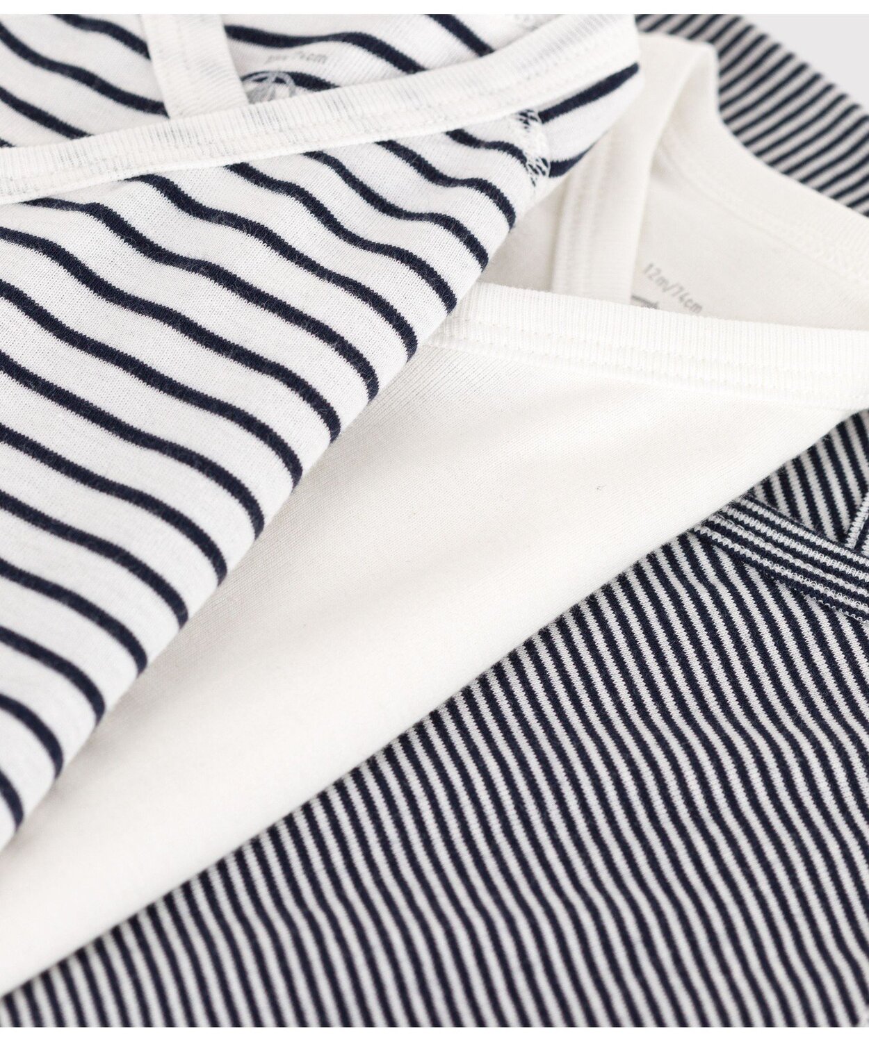 Комплект из трех предметов: боди с коротким рукавом и принтом «Мариньер» Petit Bateau, Color 1
