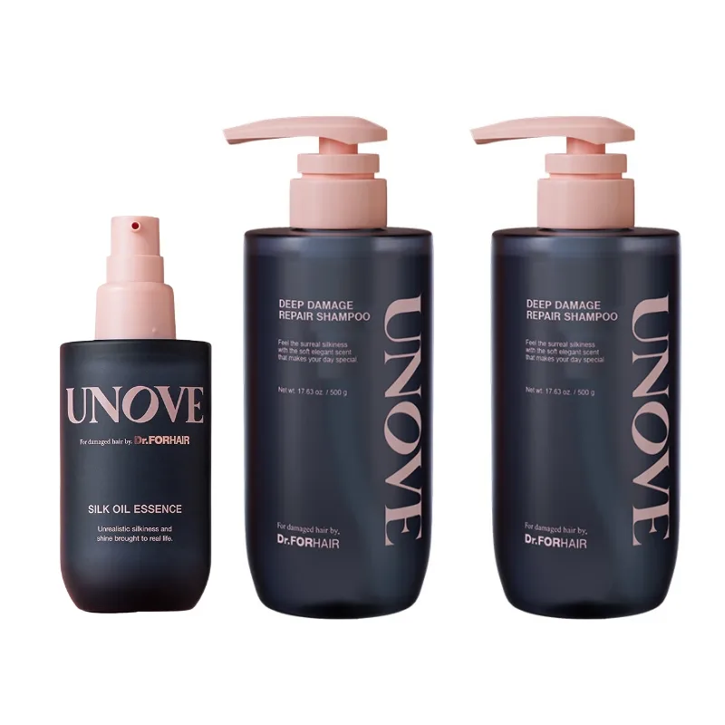 UNOVE Набор для ухода за волосами: шампунь 500 г и маска 320 мл, Essential Oil 70ml+Shampoos 500g*2