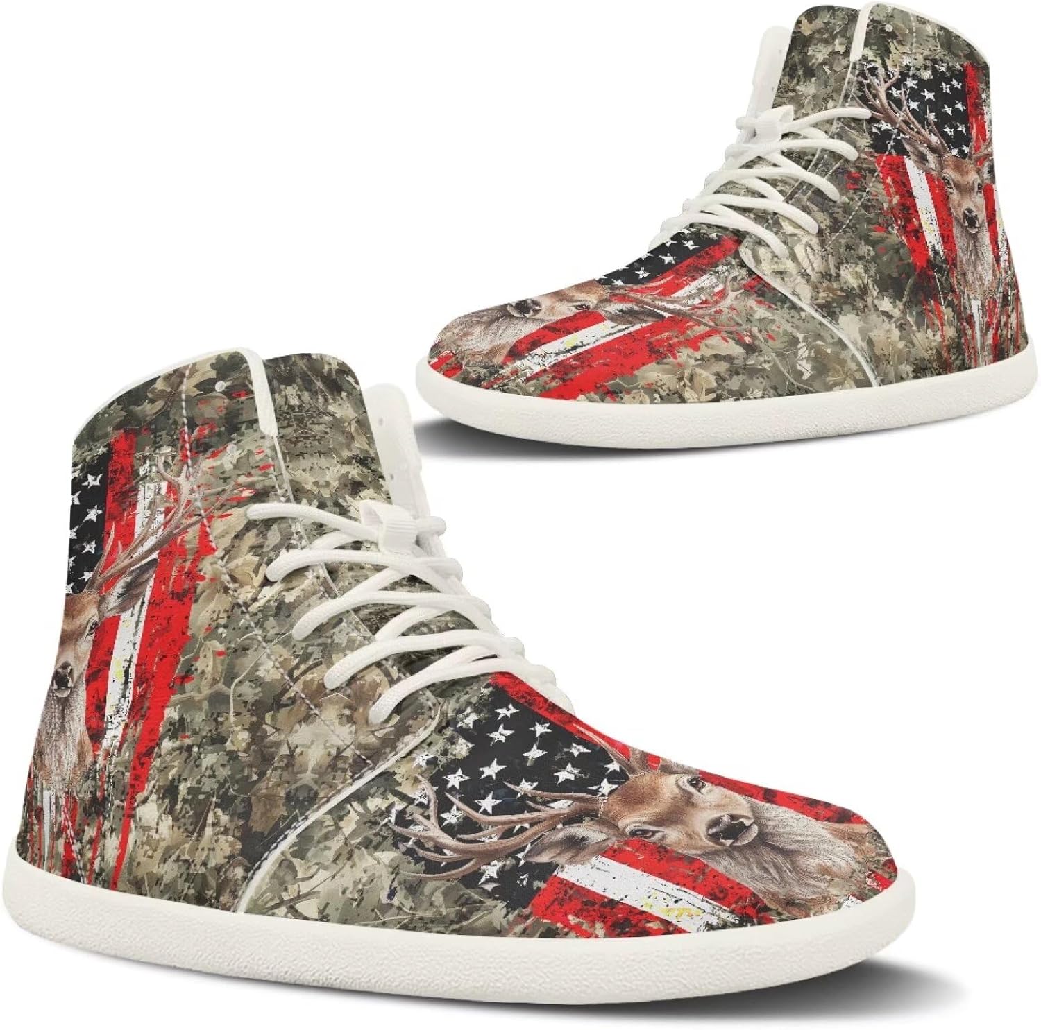 

Мужские минималистичные босоножки, Модные кроссовки с широкой носочной частью, Обувь без подъема для тренировок, ходьбы, походов, бега, тенниса, размеры США 5-14 Fuxowvby, Camouflage American Flag Deer