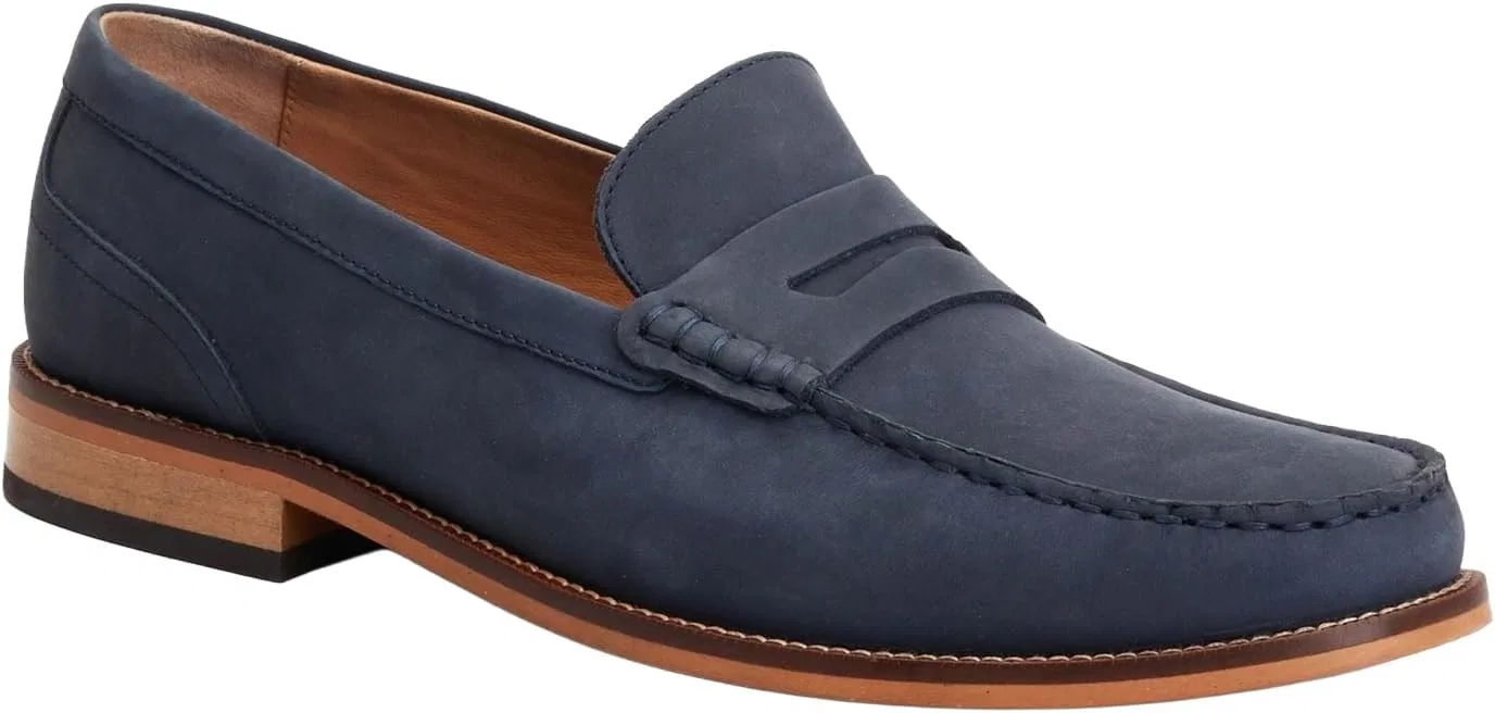 Мужские замшевые лоферы Base London Garfield Penny, Navy