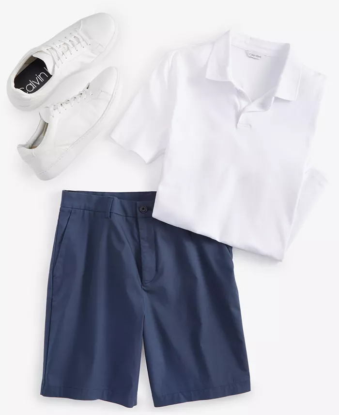 Мужская рубашка-поло Supima Cotton и изысканные облегающие шорты Calvin Klein, черный — фото 3
