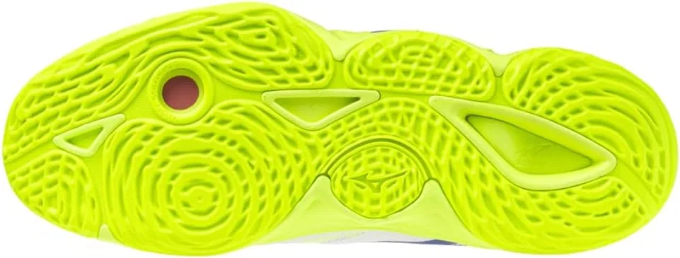 Волейбольные кроссовки Mizuno Wave Momentum Elite, белые, синие, желтые, флуоресцентные — фото 4