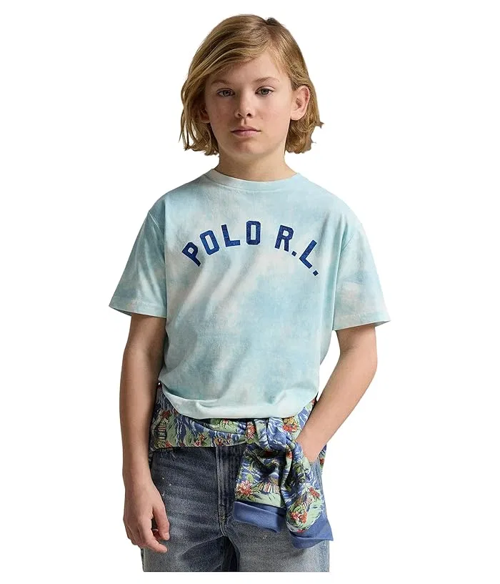 Футболка с принтом Logo Tie-Dye Cotton Tee Polo Ralph Lauren Kids, Parakeet — фото 4