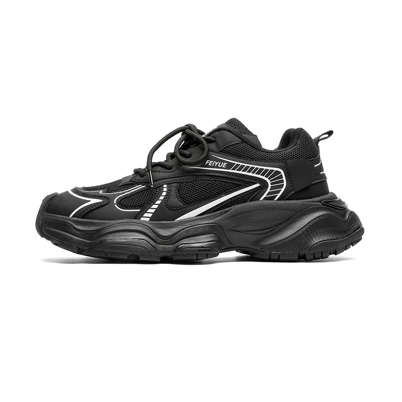 

Feiyue Кроссовки Anti-Slip Wear-Resistant Low-Top Chunky Sneakers Men's Black