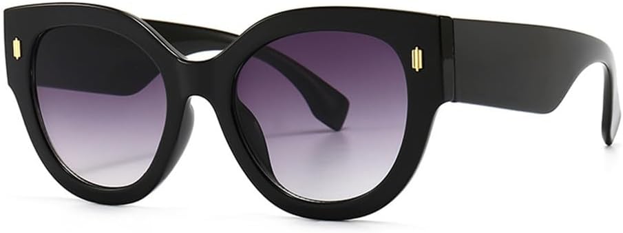 

Ретро-солнцезащитные очки с широкими дужками и градиентным переходом цвета, модные мужские и женские очки с защитой от УФ-излучения UV400, винтажные очки KTUCN, C1black