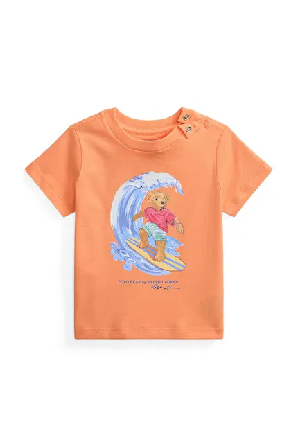Футболка хлопковая с Polo Bear Polo Ralph Lauren, оранжевый