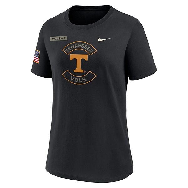 Женская черная футболка Tennessee Volunteers 2025 Military Appreciation Dri-FIT Nike — фото 3