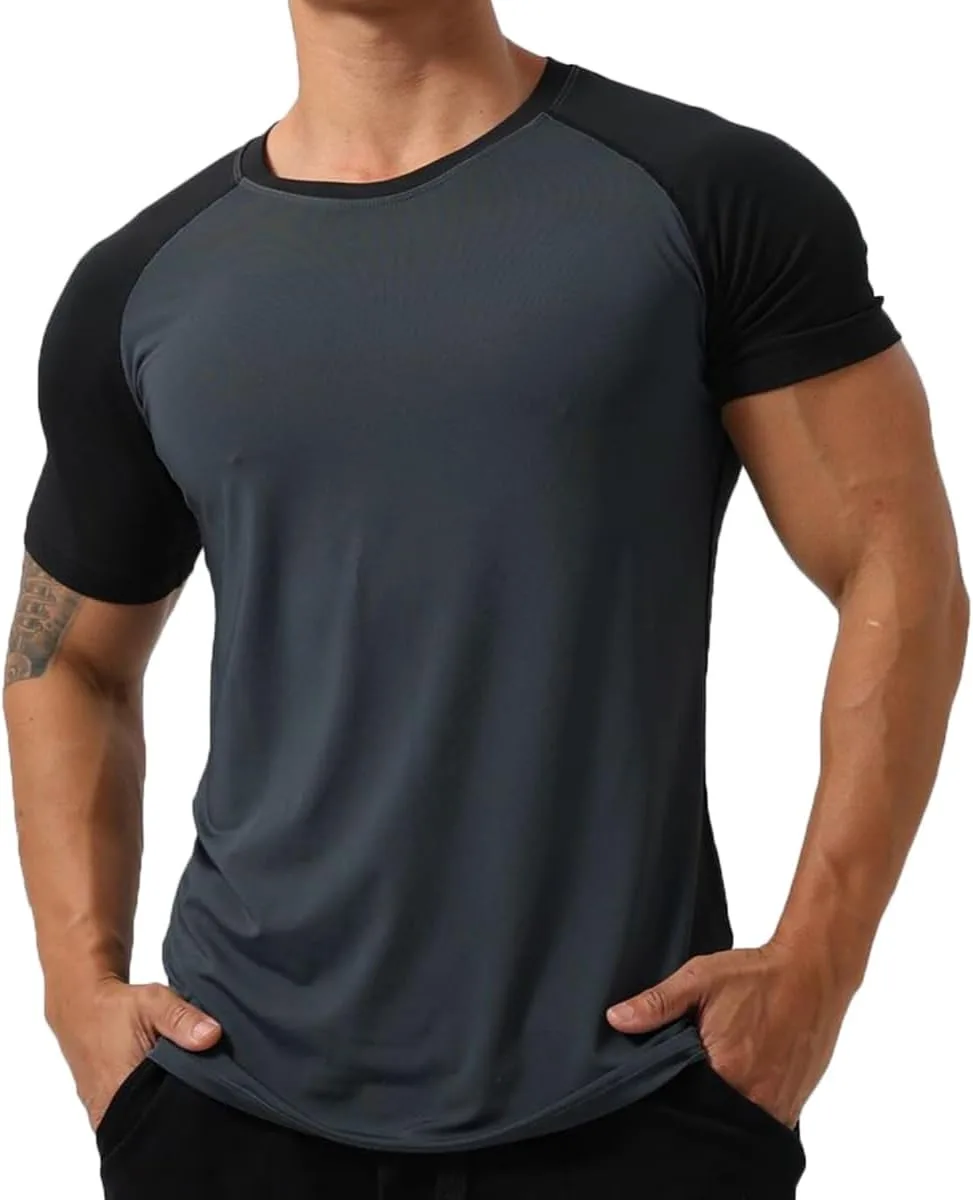 

Мужская футболка для тренировок Gym Muscle, быстросохнущая, stretchy, T77 Magiftbox