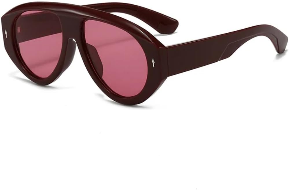 

Ретро большие женские солнцезащитные очки, модные леопардовые очки, очки для защиты от ультрафиолета UV400, мужские очки в стиле панк с заклепками для активного отдыха UUPTTPL, Wine Red