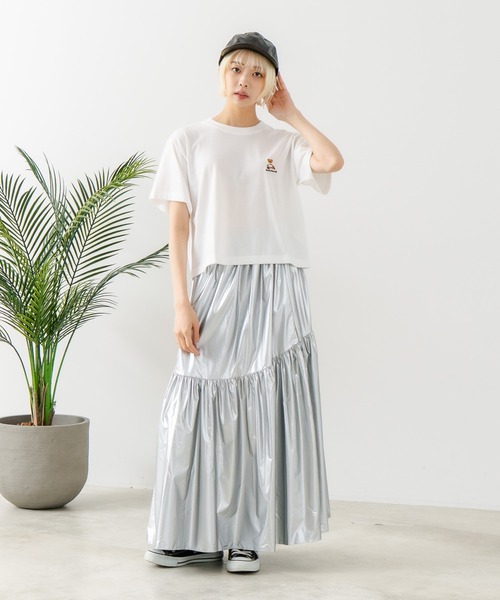 

Футболка укороченная с вышивкой JEANS MATE, темно-синий