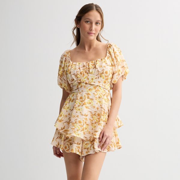 

Детский многоярусный комбинезон Liberty Love, цвет mauve floral