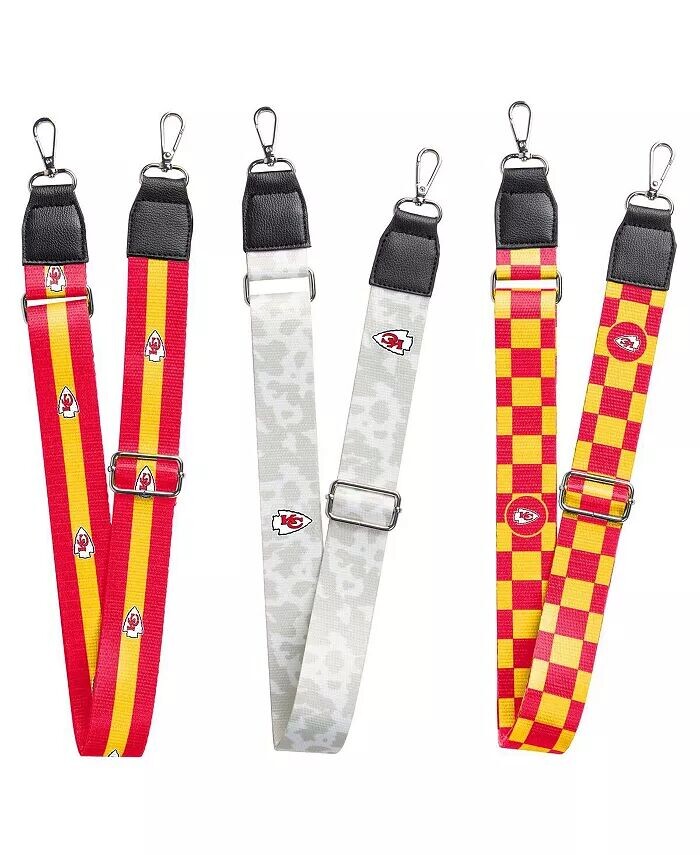 

Набор из трех ремешков для сумки Kansas City Chiefs для мужчин и женщин Logo Brands, мультиколор