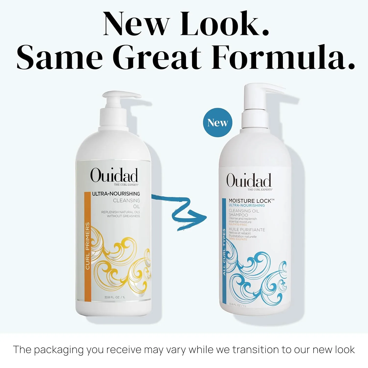 Ouidad Moisture Lock Ultra Nourishing Cleansing Oil Шампунь для кудрявых волос - мягко очищает, увлажняет и восстанавливает сухие, поврежденные кудри и кожу головы, без сульфатов, для всех типов кудрей 1000 мл (1 шт.) — фото 3