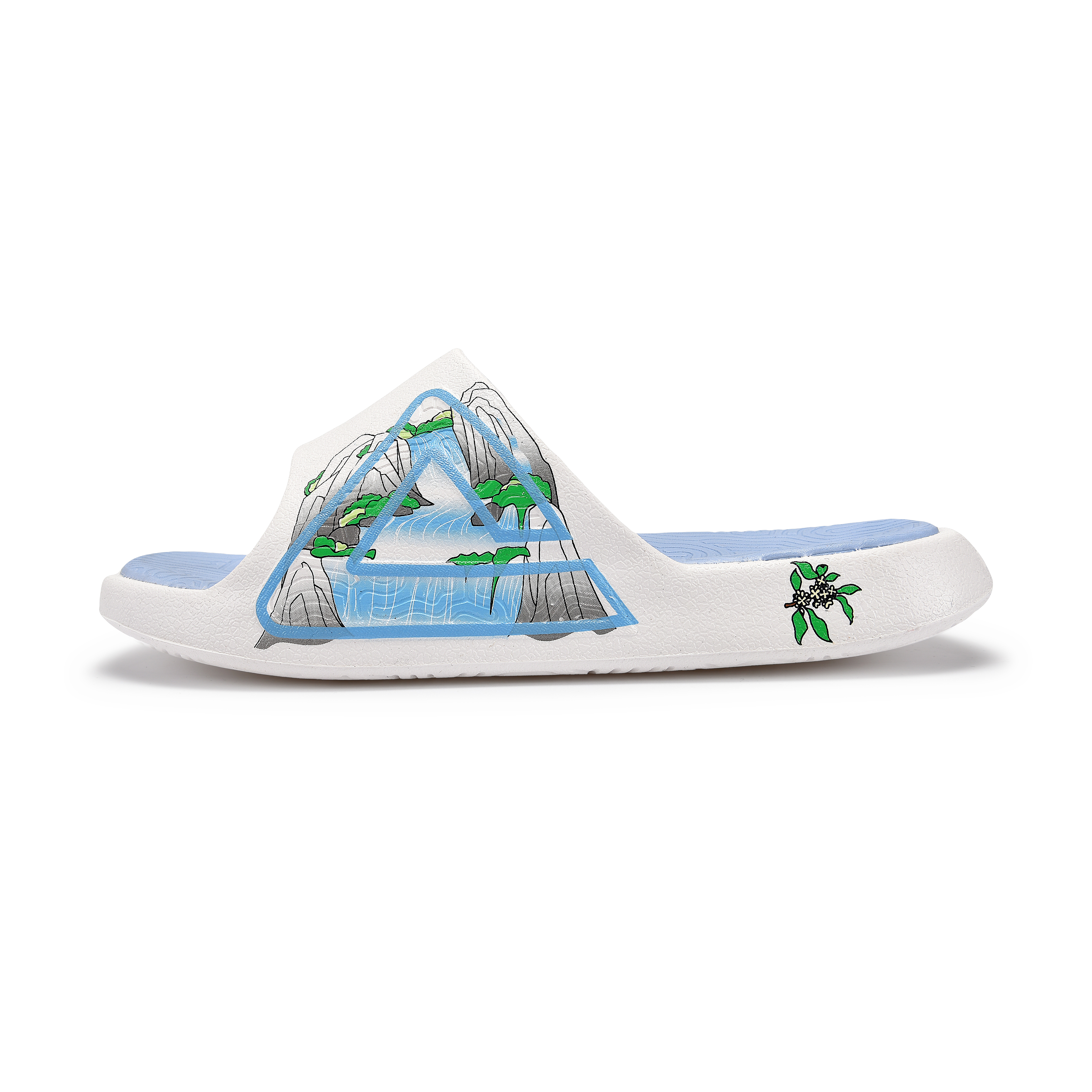 

PEAK Слайды Tai Ji2.0 EVA Quiet Slide Slippers Men's White Blue