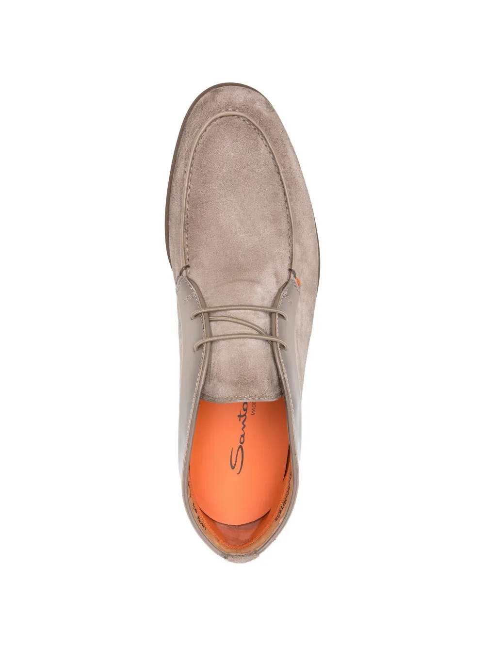 Кожаные ботинки на шнуровке Santoni, бежевый — фото 4