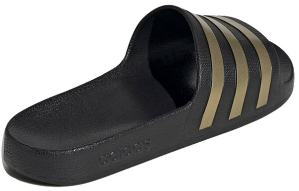 Тапочки adilette aqua slides 'black gold metallic' Adidas, черный — фото 4
