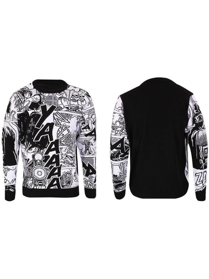 

Свитер Manga Panels Black & White Jumper черного цвета Star Wars