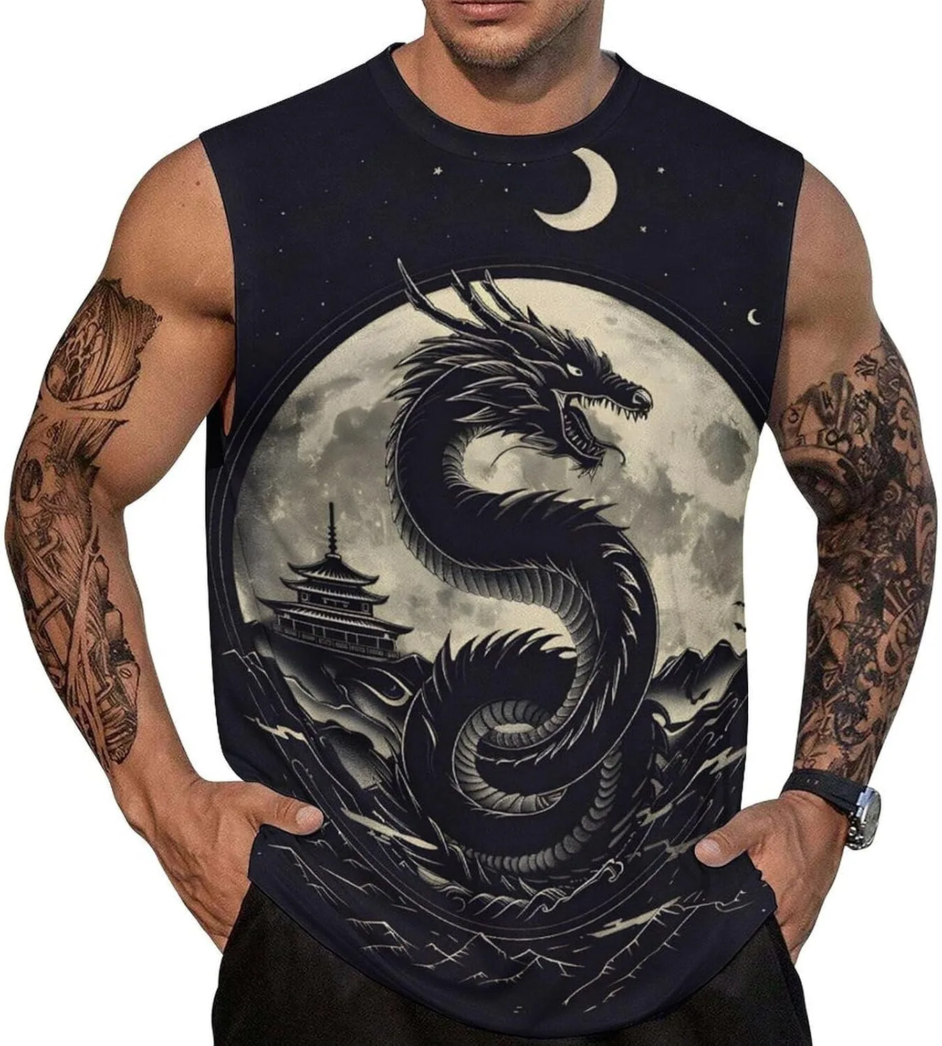 

Мужская быстросохнущая спортивная майка с принтом для пляжа и тренировок BarbedRose