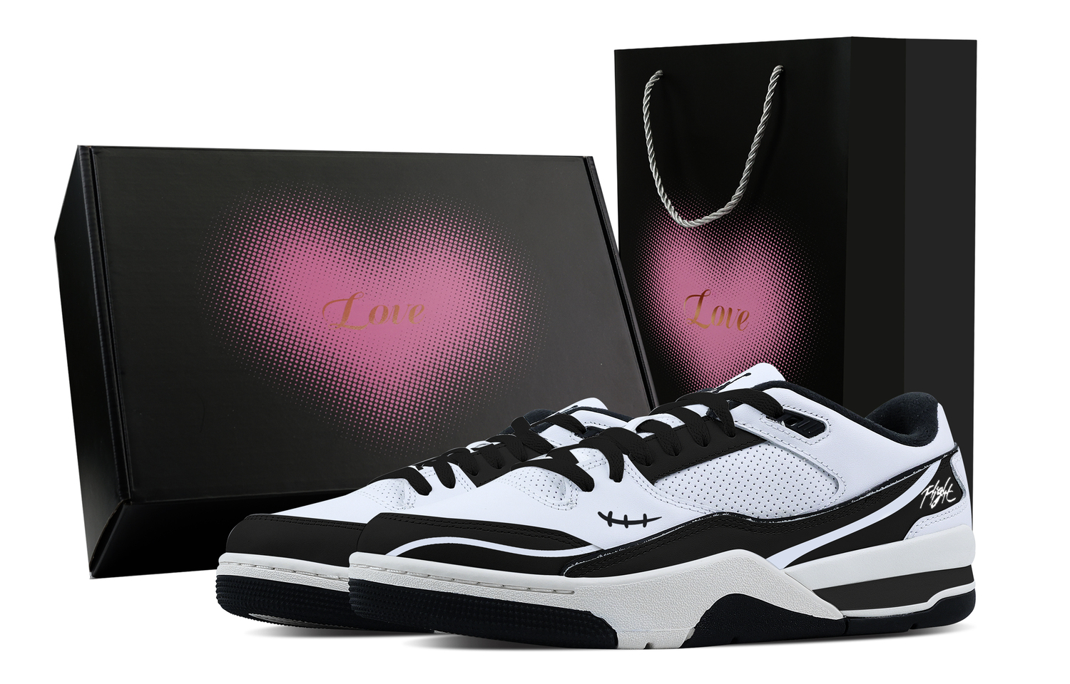 

Jordan FLIGHT COURT Sharp Blade Walker, Heart Box Abrasion Resistant Low top Vintage Basketball Shoes Men's White