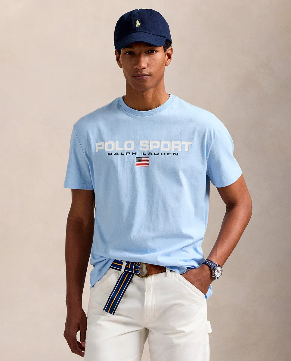 

Мужская хлопковая футболка Polo Sport Polo Ralph Lauren, светло-голубой