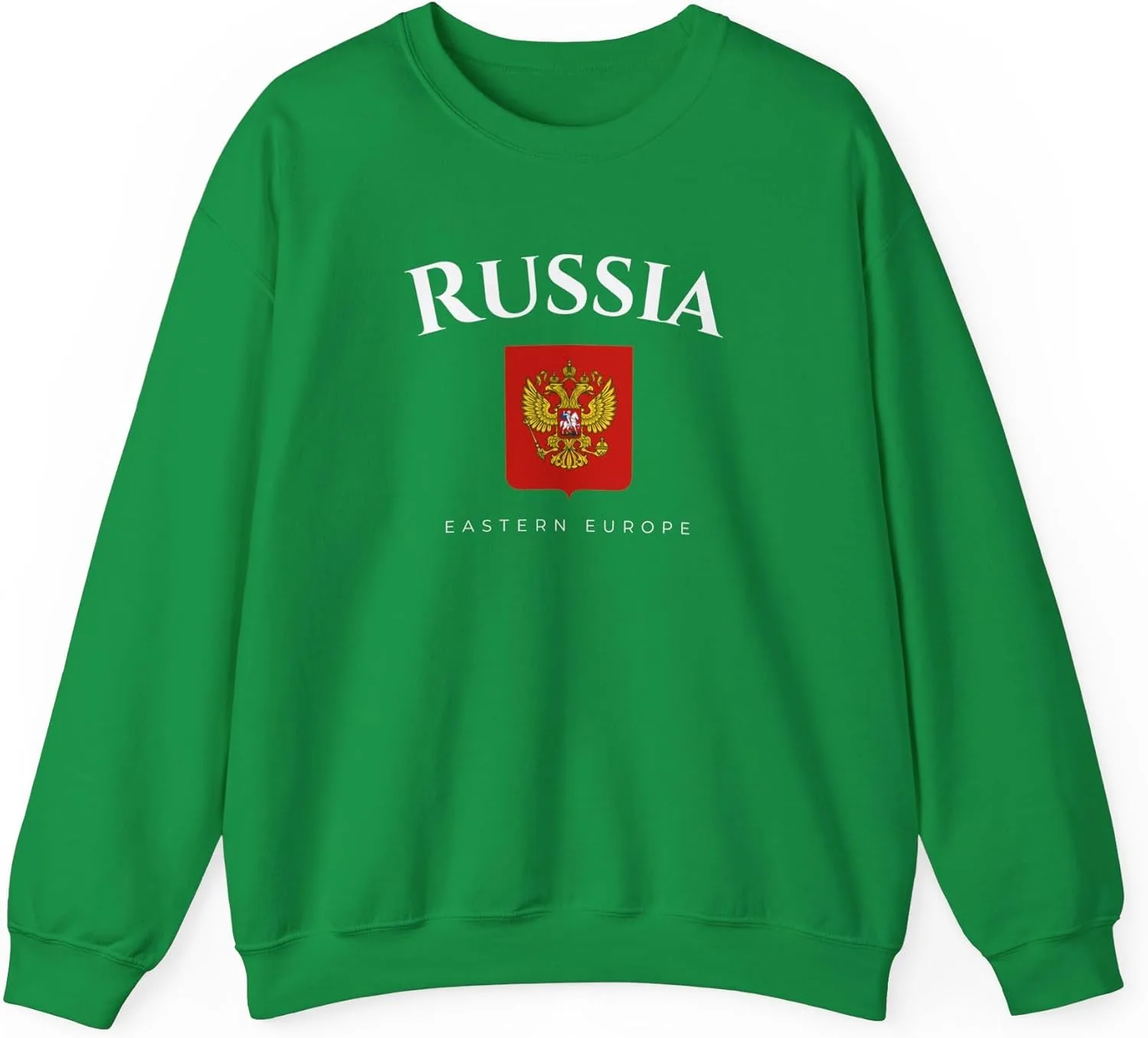 Толстовка Unisex Heavy Blend Crewneck с принтом Россия Восточная Европа GENERIC, зеленый
