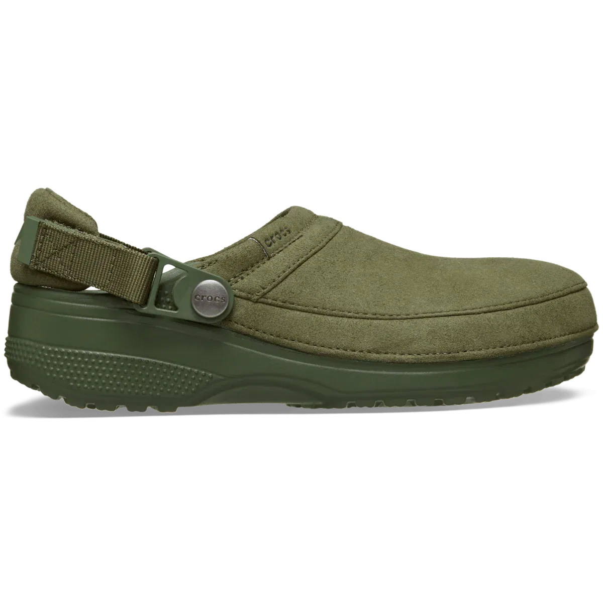Классические сабо из веганской замши ручной работы Crocs, Army Green