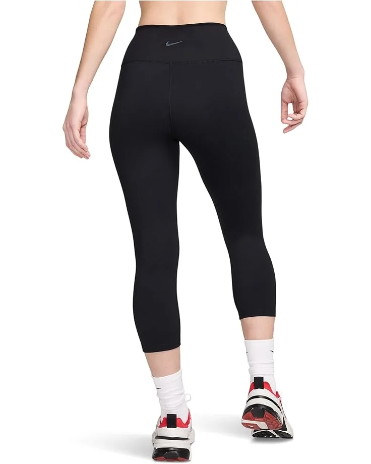 Леггинсы Nike One High-Waisted Crop Leggings, Black — фото 2