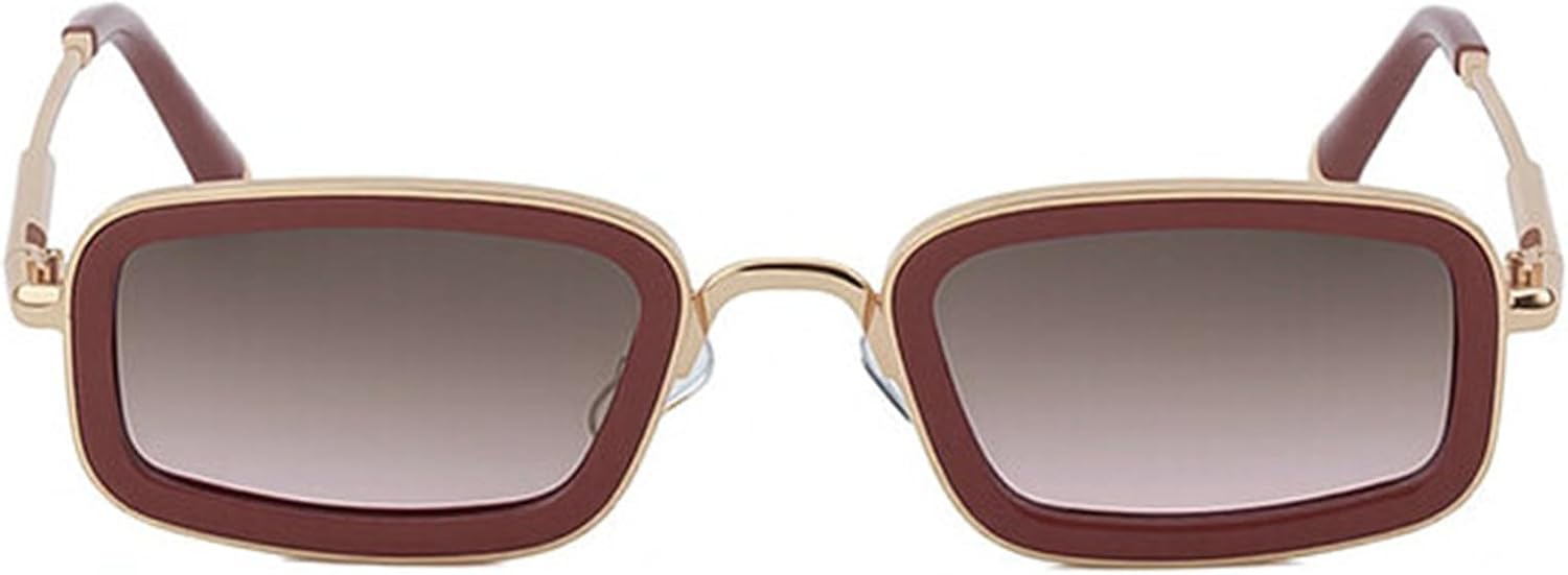 

Солнцезащитные очки Willochra Fashion Square Y2k для женщин, винтажная металлическая оправа, градиентные линзы, защита от УФ-излучения UV400, солнцезащитные очки для мужчин прямоугольной формы, C6