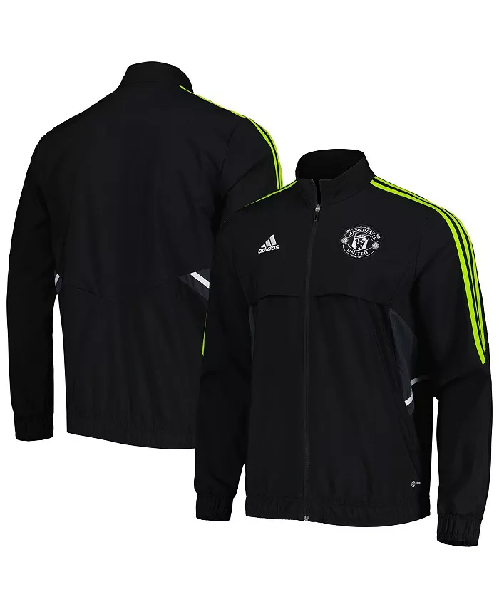 

Мужская черная куртка Manchester United Presentation AEROREADY с молнией adidas
