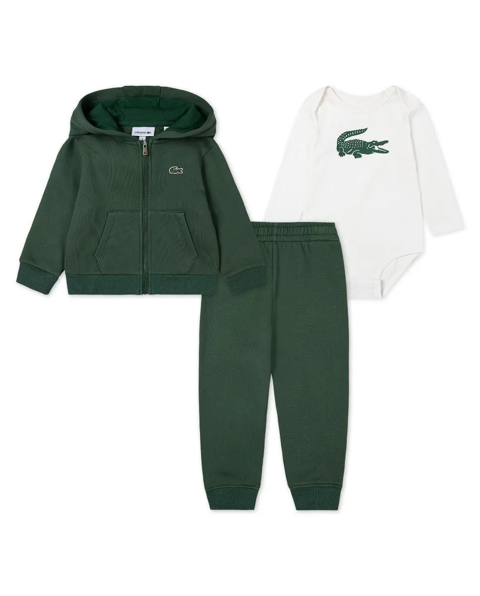 

3-частный флисовый комплект Mon Premier унисекс Lacoste, зеленый