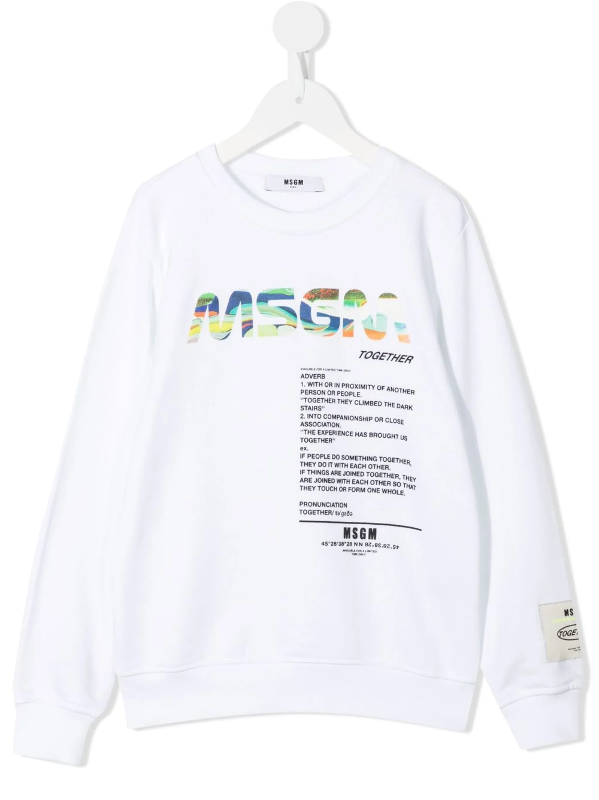 

Толстовка с логотипом Msgm Kids, белый