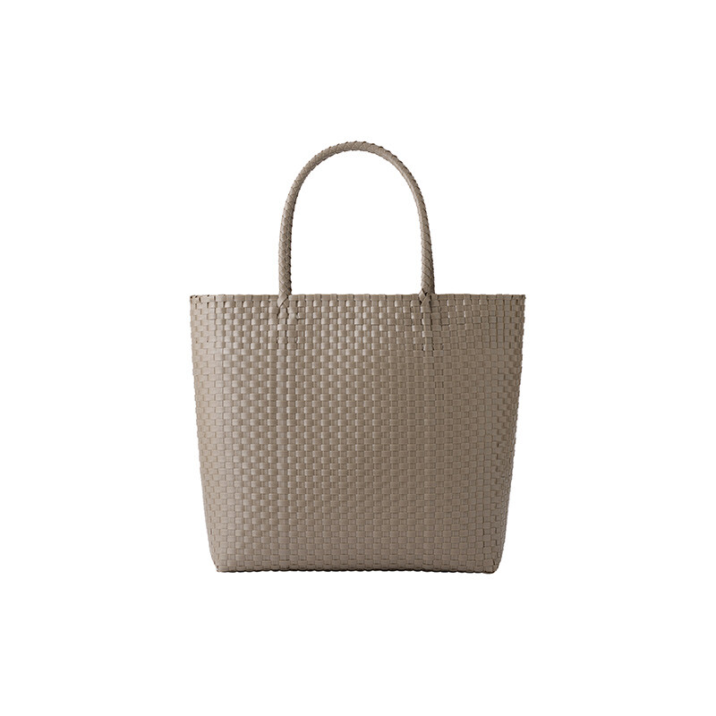 

Сумка ручной вязки Muji, дымчато-розовая клетка