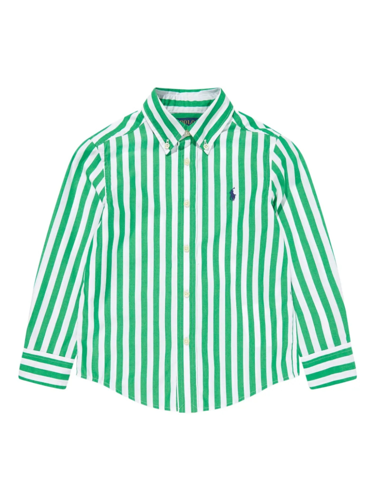 

Рубашка из поплина в полоску POLO RALPH LAUREN KIDS, зеленый