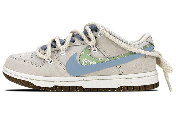 

Кроссовки Nike Dunk Skateboard Shoes Women's Low-Top Gray White/Green