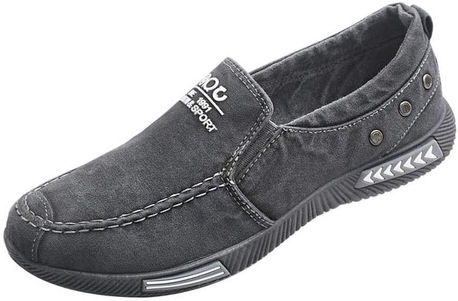 

Мужские повседневные холщовые туфли Tazimall, дышащие слипоны из денима, серый