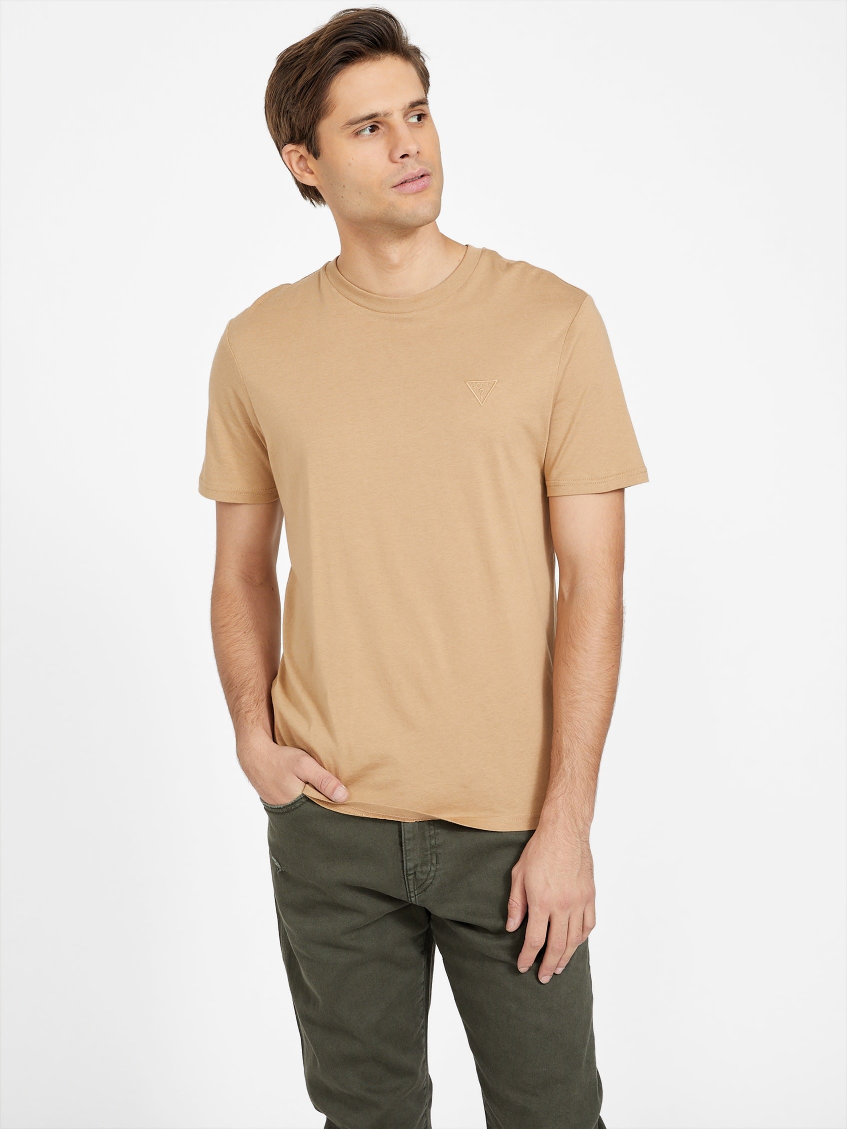 

Футболка с логотипом Mark Guess Factory, цвет toasted taupe