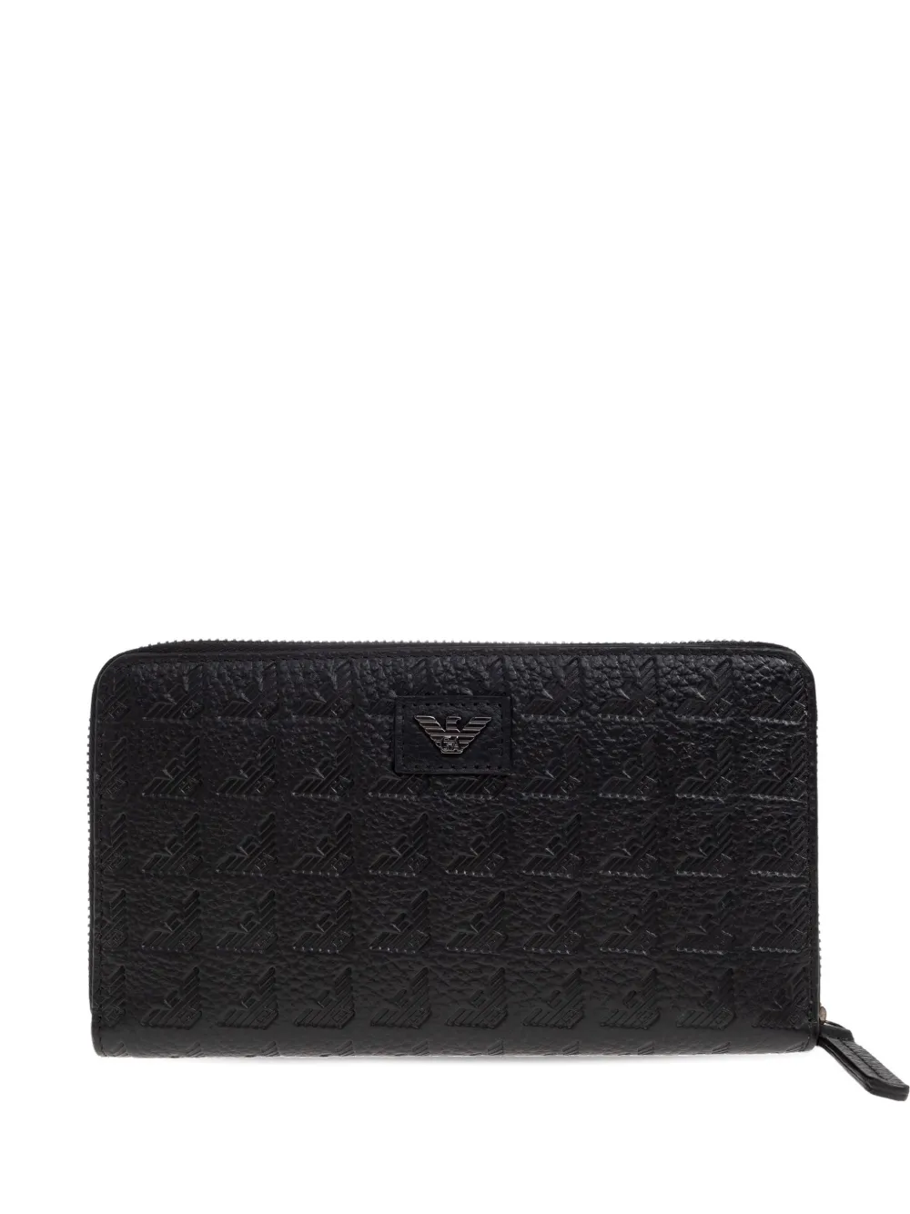 

Кошелек с круговой молнией и логотипом EMPORIO ARMANI, черный