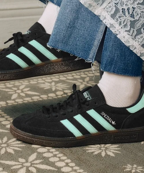 Мужские/женские кроссовки из натуральной кожи HANDBALL SPEZIAL Adidas чёрные — фото 2